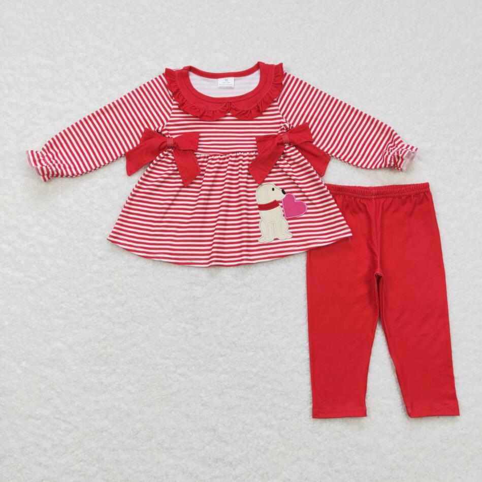 GLP0891 Baby Girls Valentine's Day Dog Leggings Outfit