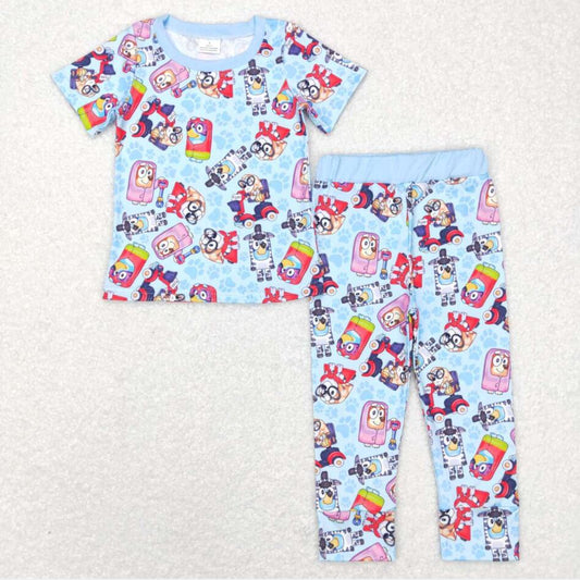 BSPO0249 Baby Girls Cartoon Dog Pups Pajama Set