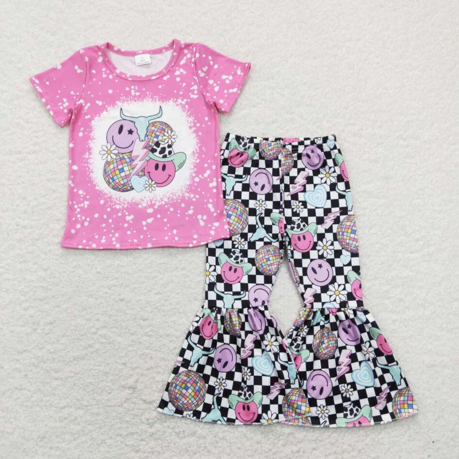 Baby Girls Western Design Bell Bottom Pants Set