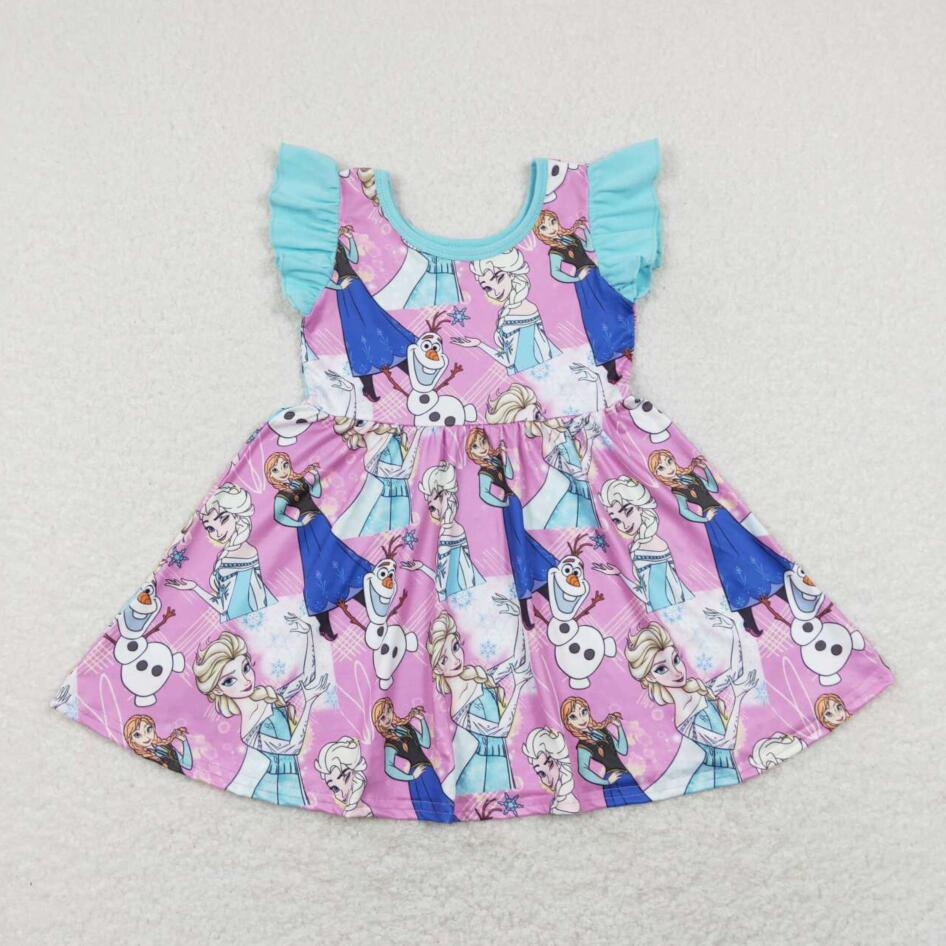 GSD0764 Baby Girls Summer Clothing Cartoon Princess Dress