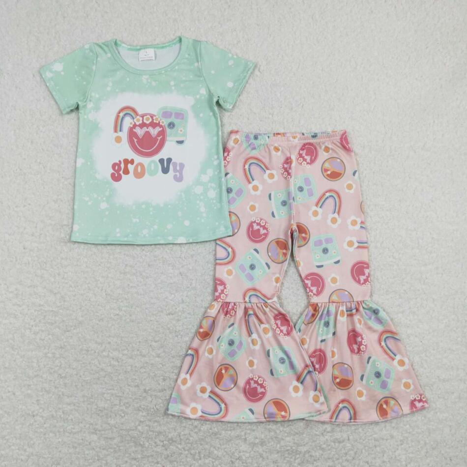 Happy Face Groovy Bell Bottom Pants Set