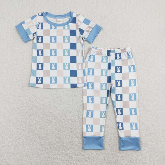 Baby Boys Easter Checker Rabbie Pajama Set