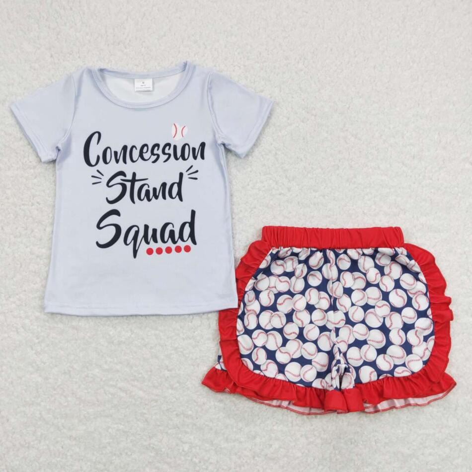 Coucesslou Stand Squad Baseball Baby Girls Shorts Set