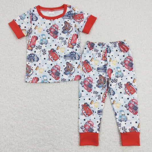 BSPO0315 Baby Boys Cartoon Car Pants Set