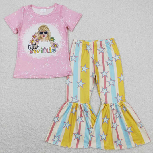 GSPO1382 Baby Girls Country Singer Bell Bottom pants Set