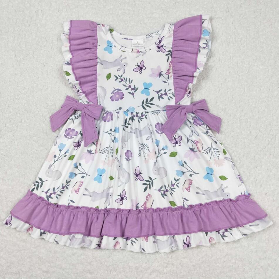 GSD0626  Baby Girls Easter Bunny Purple Dress