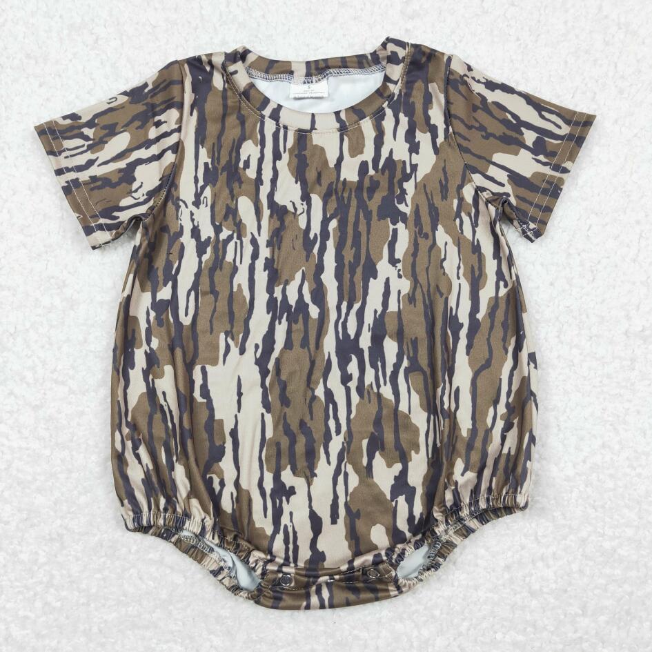 boy short sleeve camo print romper children summer jumpsuit