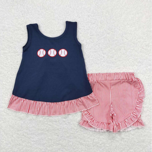 GSSO0405 Baby Girls Baseball Shorts Clothes Set