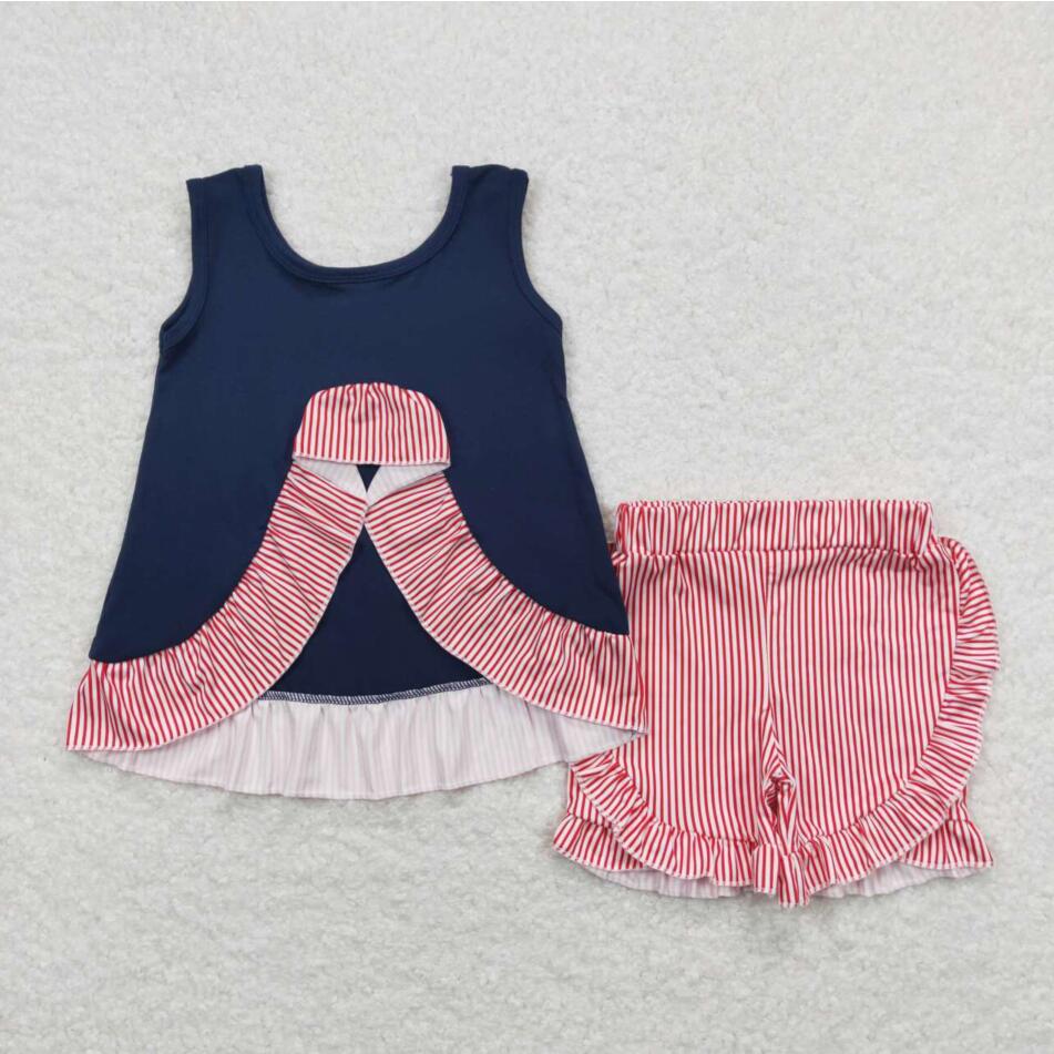 GSSO0405 Baby Girls Baseball Shorts Clothes Set