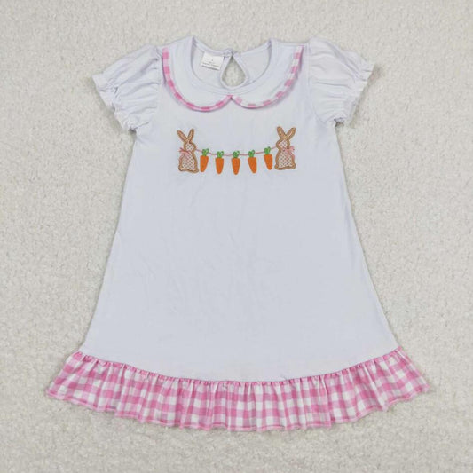 GSD0609 Easter Baby Girls Bunny Carrot Shorts Sleeve Dress