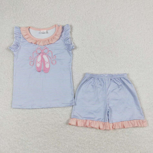 GSSO0574 Baby Girls Ballet Slipper Shorts Set