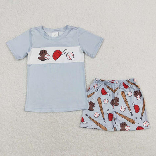 BSSO07056 Baby Boys Summer Baseball Shorts Outfit