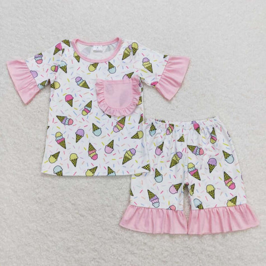 GSSO0667 Baby Girls Ice cream Pajama Set