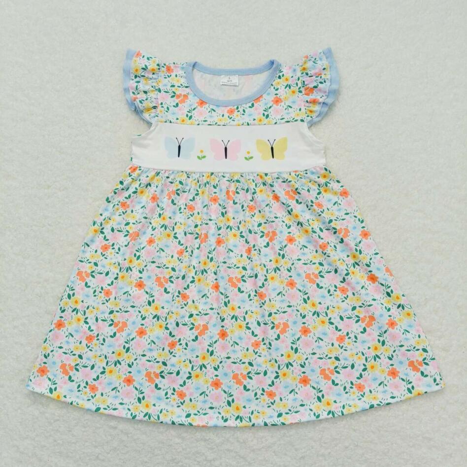 Baby Girls Summer Vintage Pink Flower Dress