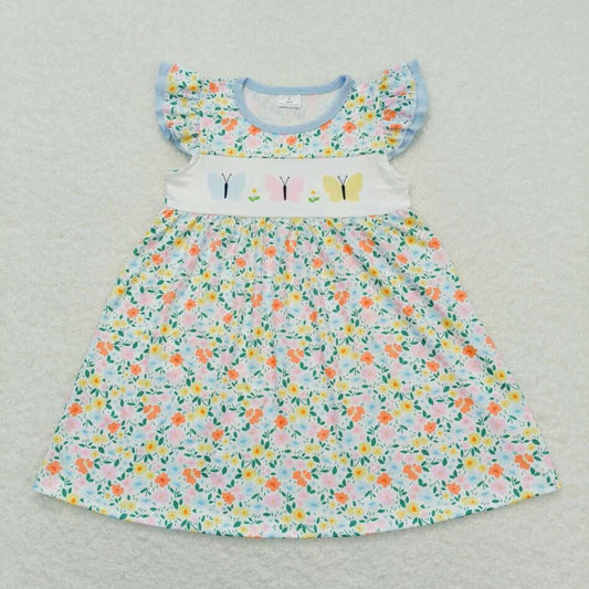 Baby Girls Summer Vintage Pink Flower Dress