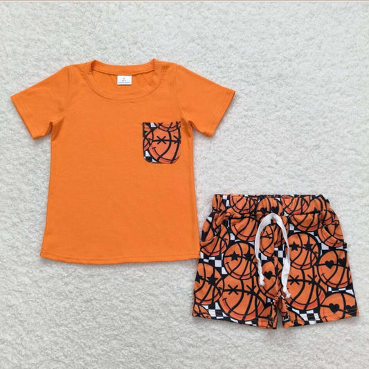 BSSO0789 Baby Boys Sumemr Basketball Shorts Outfit