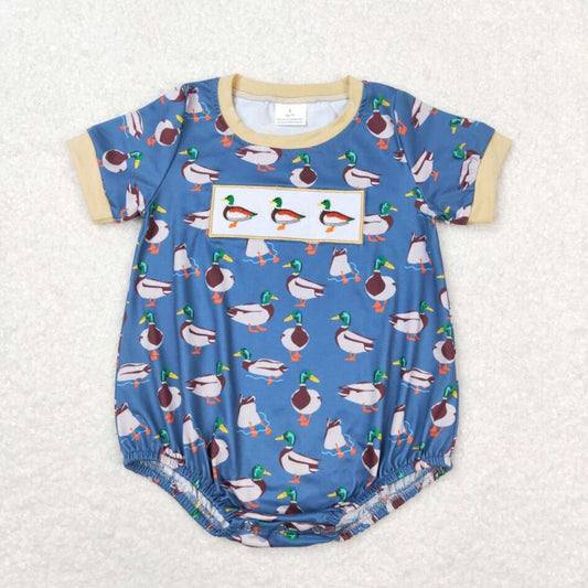 SR1134 Newborn Bay Boys Duck Wild Bubble Romper