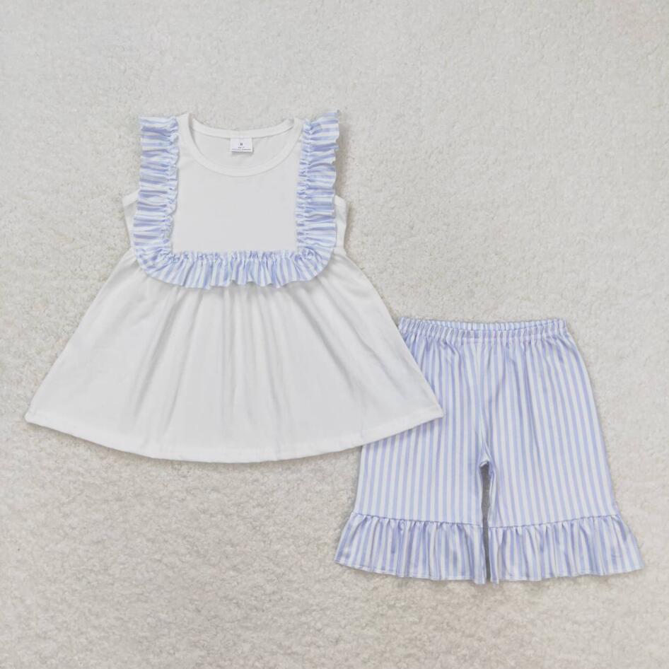 baby girl clothes blue stripes toddler girl summer outfit