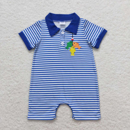 SR1045 Newborn Baby Boys Fishing Romper