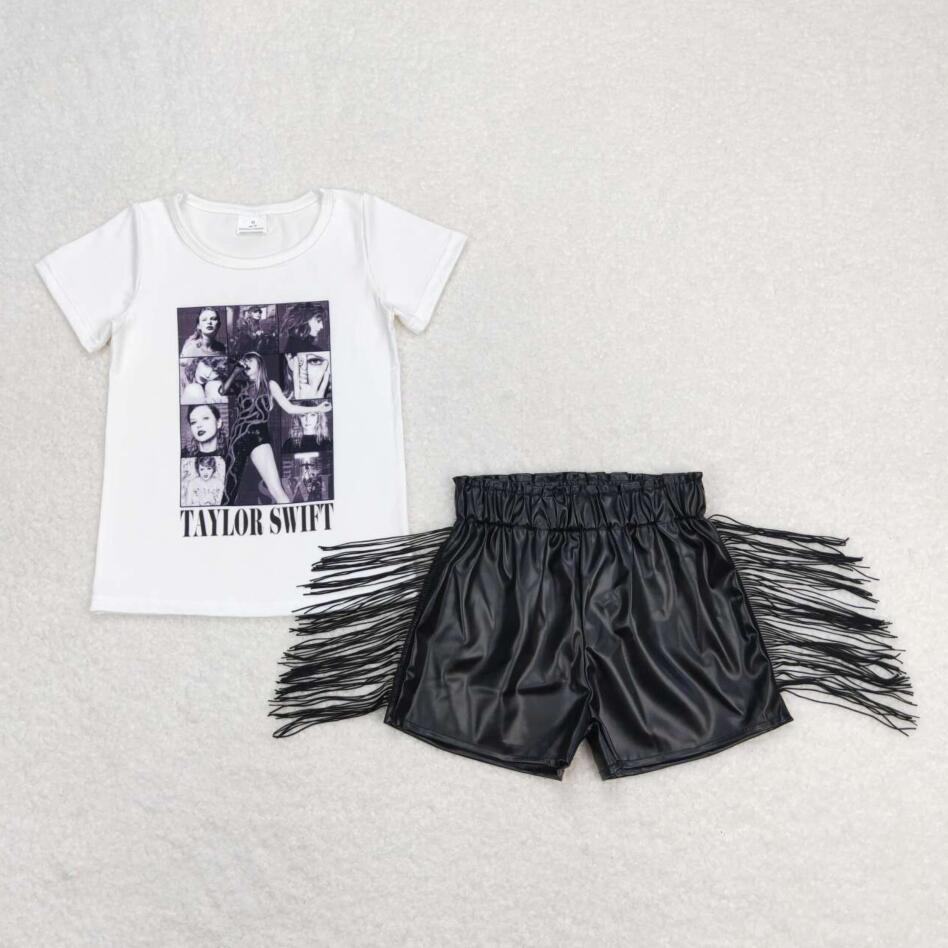 GSSO0983 Baby Girls Taylor Swift Top Black Shorts Set