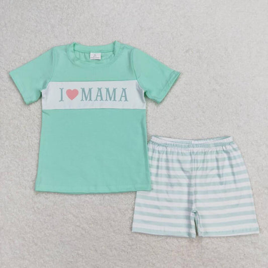 BSSO0751 Baby Boys I Love Mama Shorts Set