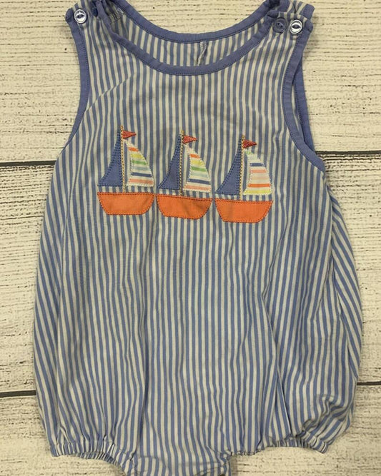 SR1823 boat baby girls short sleeve romper