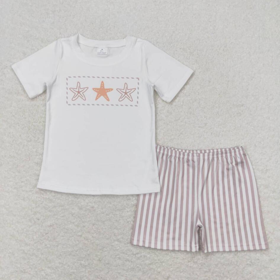 BSSO0826 Baby Boys Summer Starfish Shorts Set