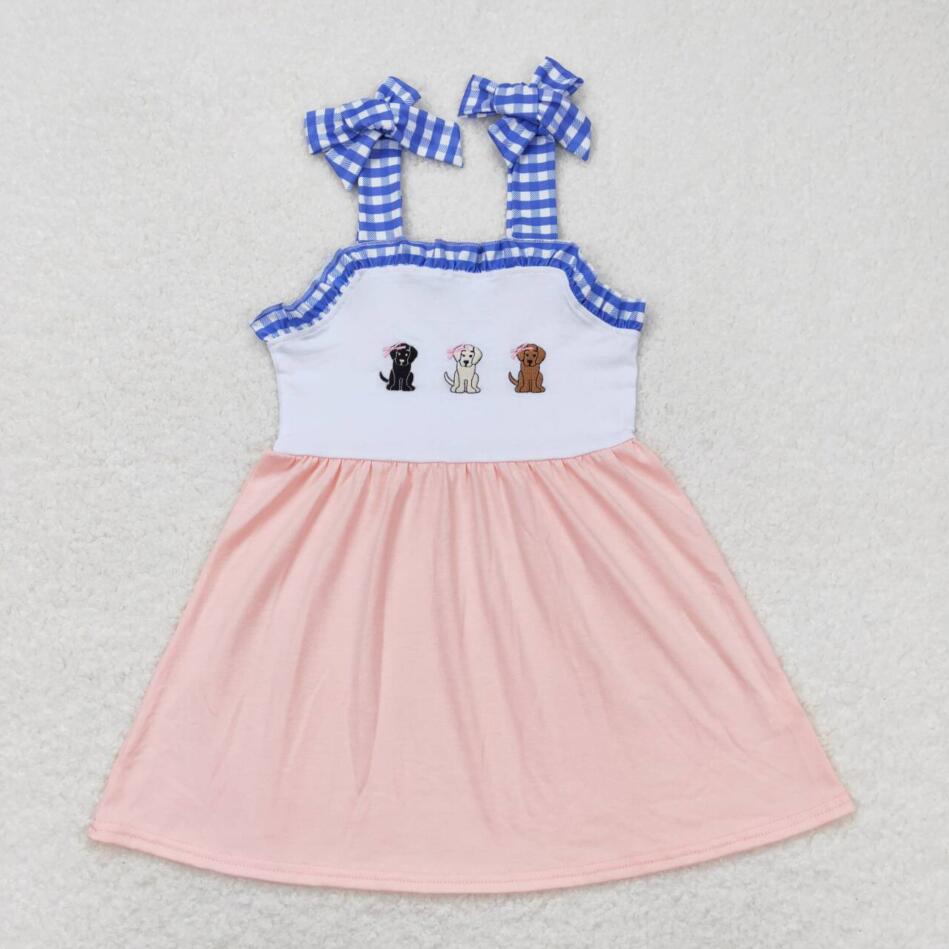 GSD0834 Baby Girls Cue Dog Pink Color Strap Dress