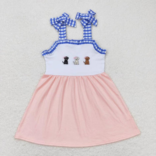 GSD0834 Baby Girls Cue Dog Pink Color Strap Dress