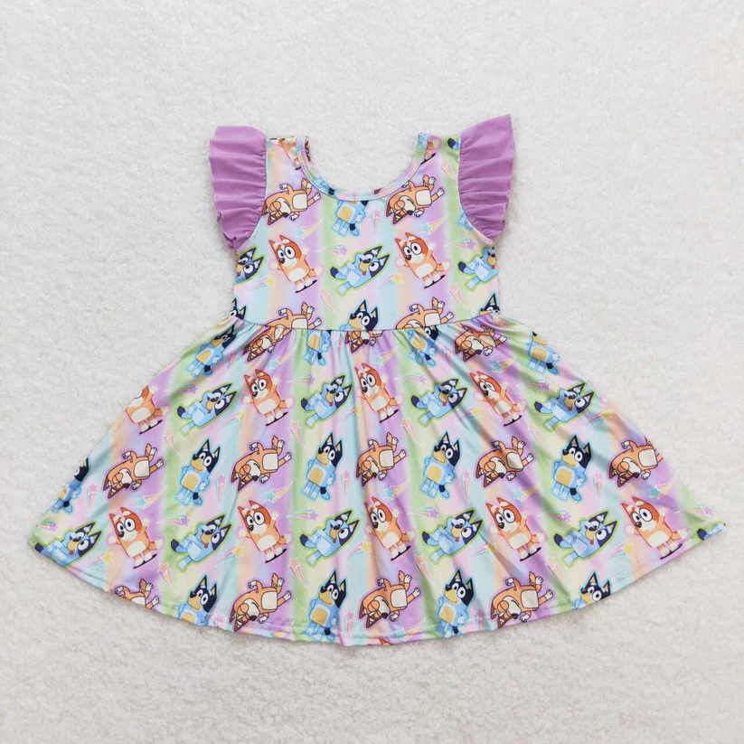 GSD0985 Baby Girls Cartoon Dog Twirl Dress