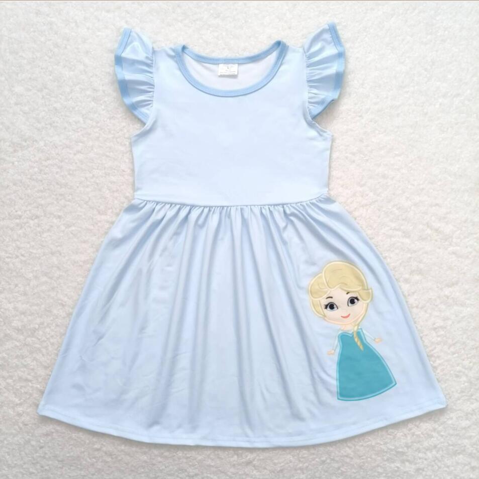 GSD1147 Sumemr Baby Girls Princess Blue Dress