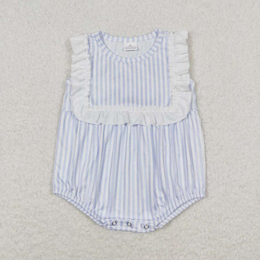 SR1363 Baby girl clothes blue stripes toddler girl summer bubble