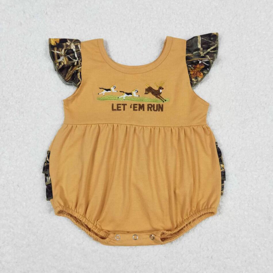 SR1219 Baby Girls Summer Clothing Let Them Run Romper