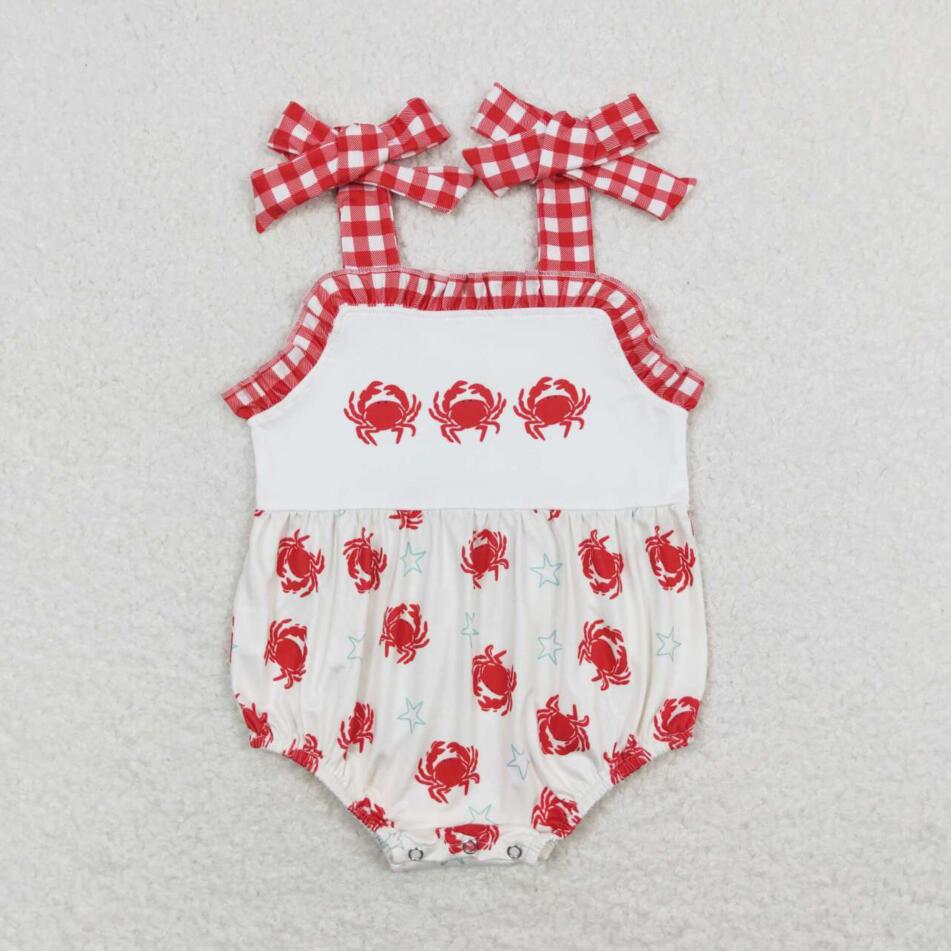 SR1185 Baby Girls Summer Crab Romper