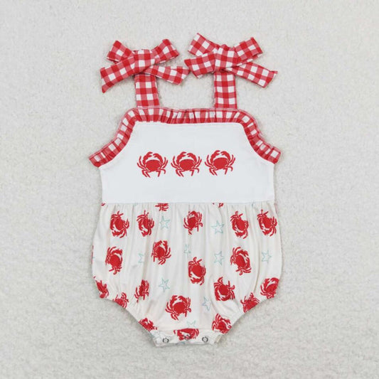 SR1185 Baby Girls Summer Crab Romper