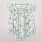 SR1180 Newborn Baby Girls Green Floral Romper