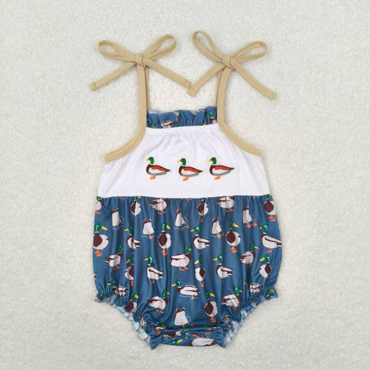 SR1133 Newborn Bay Girls Duck Wild Bubble Romper