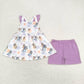 GSSO0998 Baby Girls cartoon Dog Tunic Top Ruffle Shorts Set