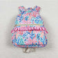 BA0185 Baby Girls Pink Blue Flowers Backpack Back Bags