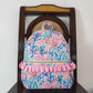 BA0185 Baby Girls Pink Blue Flowers Backpack Back Bags