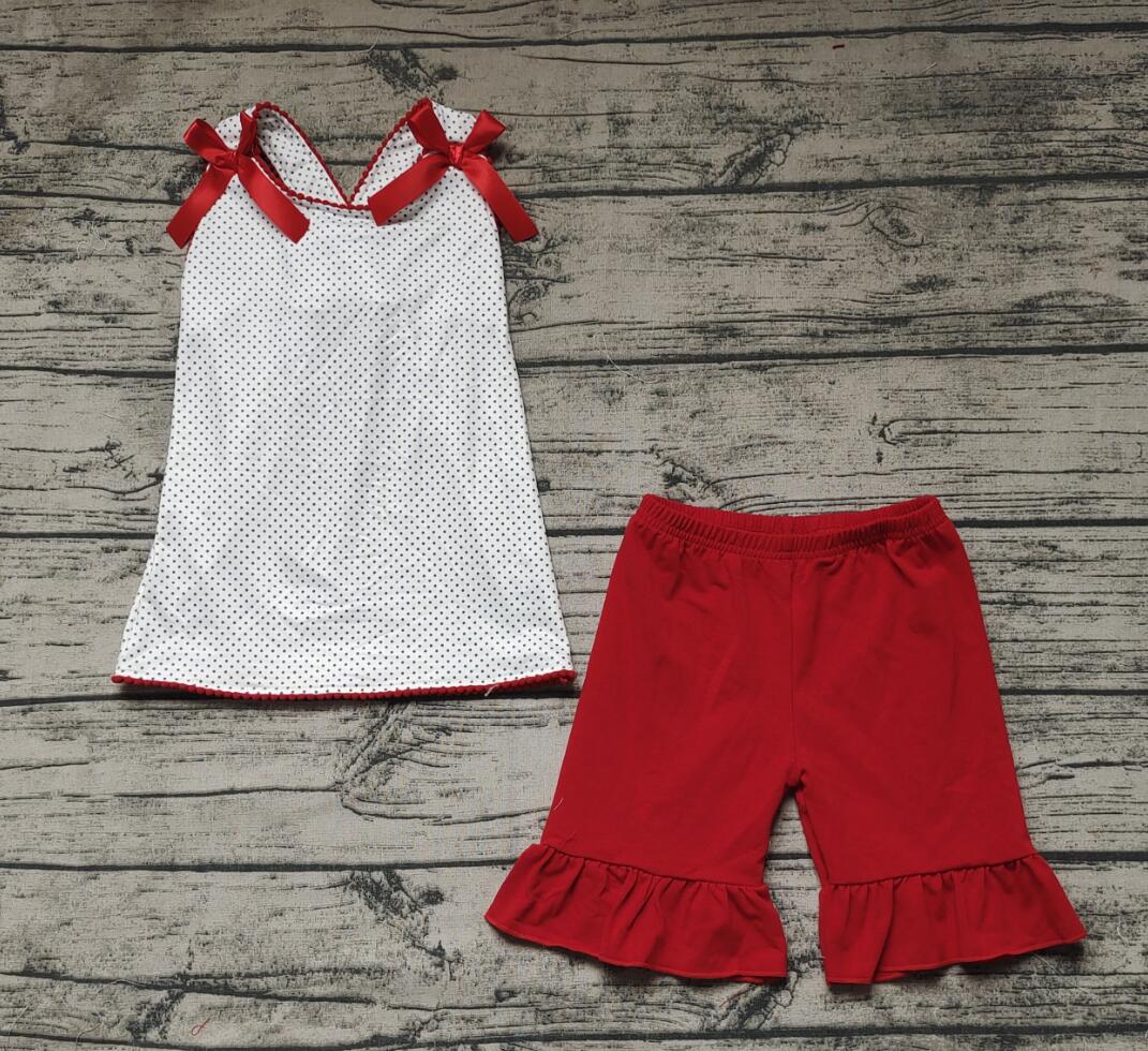 Wholesale Red Cute Baby Kids Design Boutique Kid Clothing Set