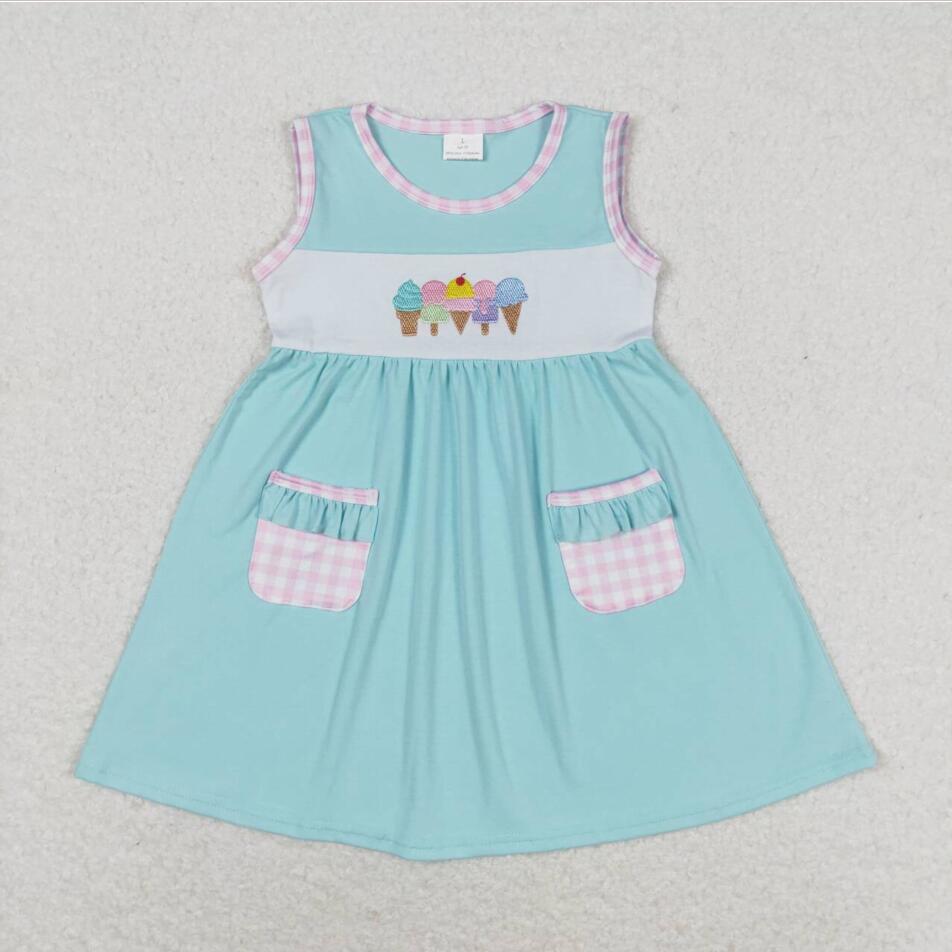 GSD0956 Summer Girls Ice Cream Sleeveless Dress