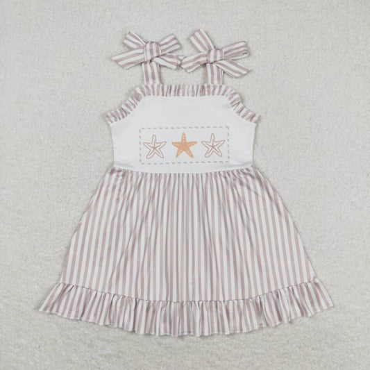 GSD1106 Baby Girls Starfish Strap Dress With Ruffle