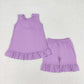 GSSO0520 Baby Girls Cotton Purple Color Shorts Set