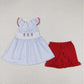 GSSO0798 July 4th Girls Clothing Popsicle Top Matching Red Shorts Set