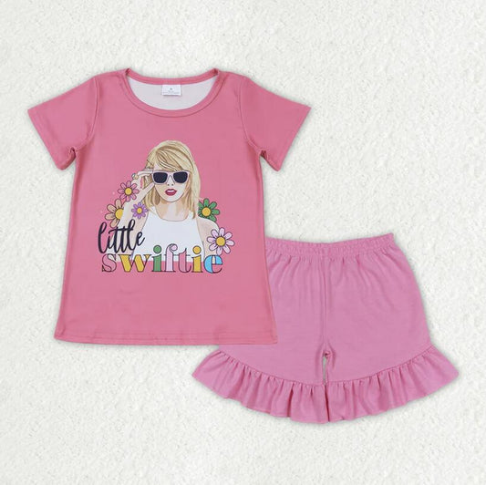 GSSO1387 Little Swiftie Top Cotton Pink Shorts Outfit