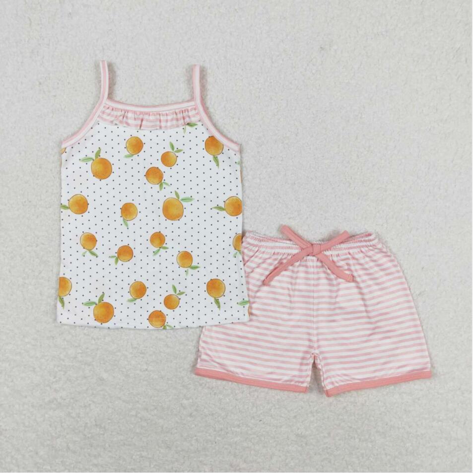 GSSO0909 Baby Girls Fruit Top Pink Shorts Set