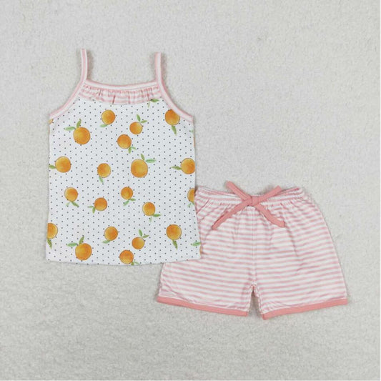 GSSO0909 Baby Girls Fruit Top Pink Shorts Set