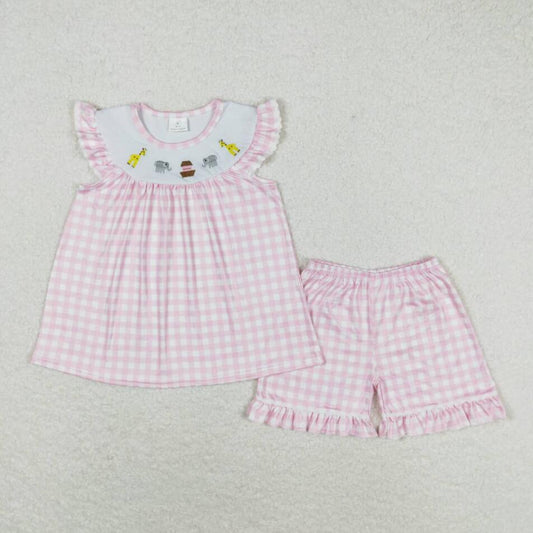 GSSO0795 Baby Girls Noah's Ark Summer Pink Set