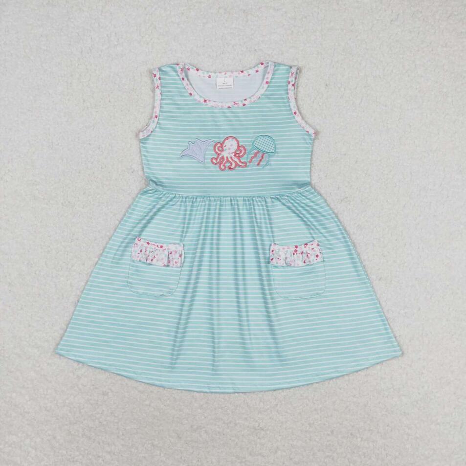 GSD0963 Summer Baby Girls Octopus Sleeveless Dress